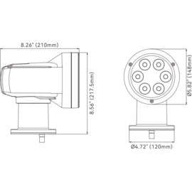LED Zoeklicht Rond - Wit 5000K - 600 m straal - bekabelde inbouw afstandsbediening - Aluminium behuizing - 12/24V – IP65