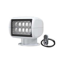 LED Zoeklicht met Draadloze Afstandsbediening - 800 m straal - Wit 5500K - 10-30V - witte behuizing - IP65