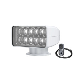 LED Zoeklicht met Draadloze Afstandsbediening - 1200 m straal - Warm 3000K - 10-30V - witte behuizing - IP65