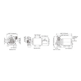 Lage druk Centrifugaal Pomp, 12V, 110 L/min (29 GPM), 5,5 m Max. opvoerhoogte, 3/4" NPT